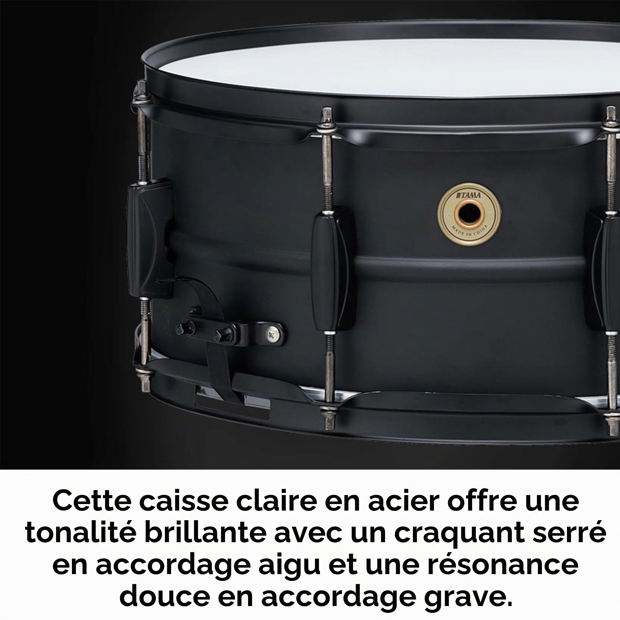 Tama BST1465BK Metalworks Black Steel Snare 14"x6,5" - Caisse claire