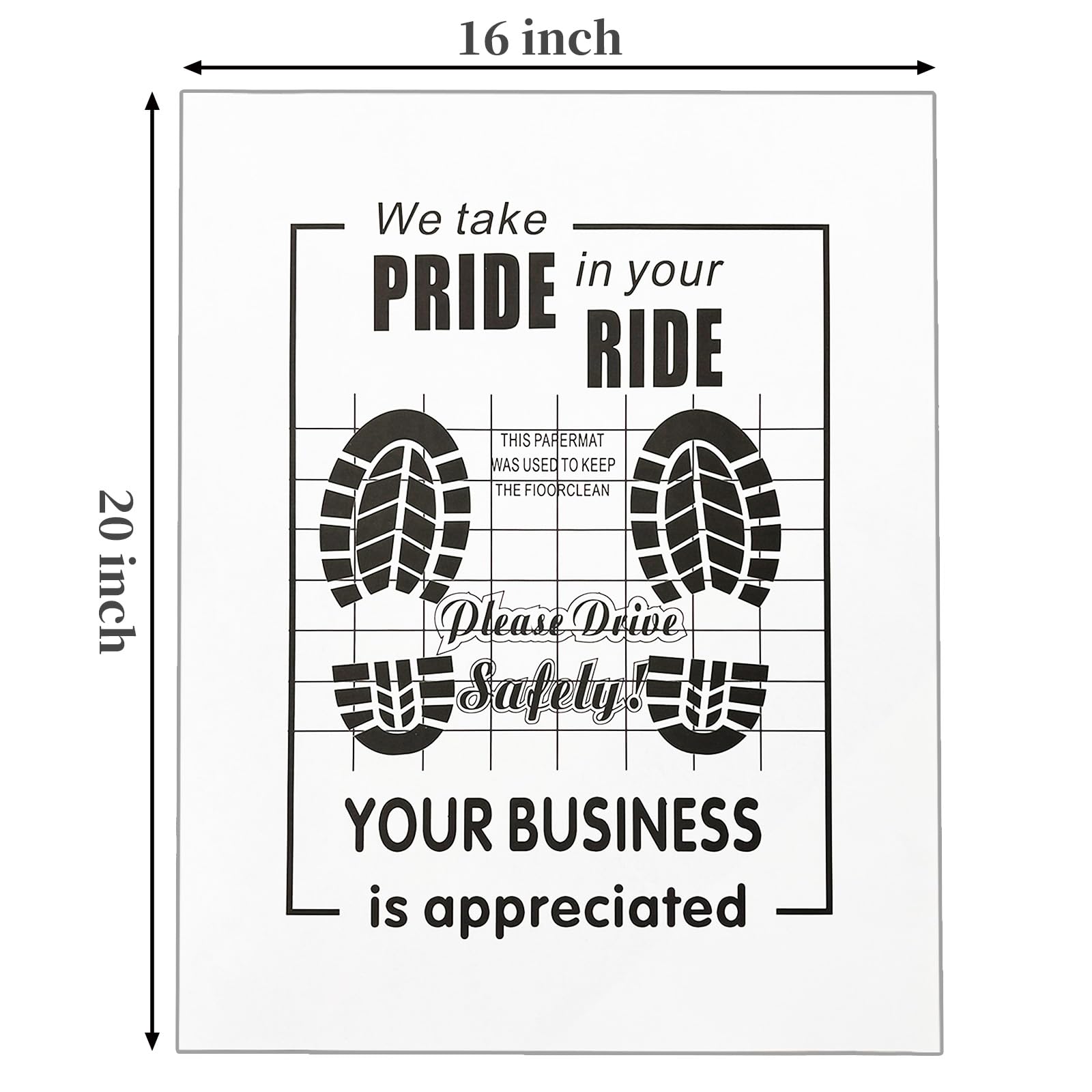 White Car Paper Floor Mats 100Pcs Vehicles Disposable Floor Pads Temporary Cars Floor Protector Automotive Mat Covers Protector — view 2