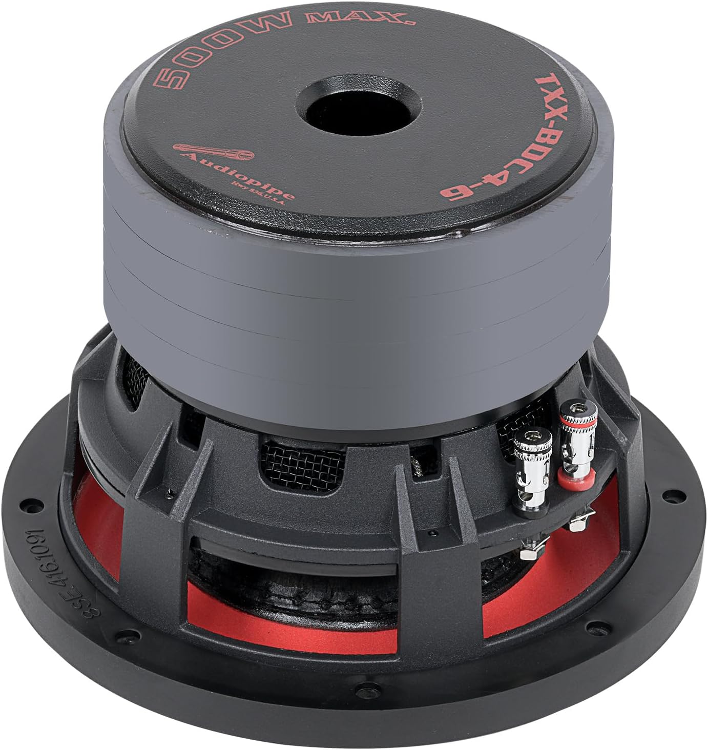 Audiopipe 6" Quad Stack Composite Cone Subwoofer (TXX-BDC4-6), Superior Performance, 500W Max Power, 2" BASV Dual Voice Coil, Aluminum Basket, Multi-Connect Terminals, Dual 4 Ohms