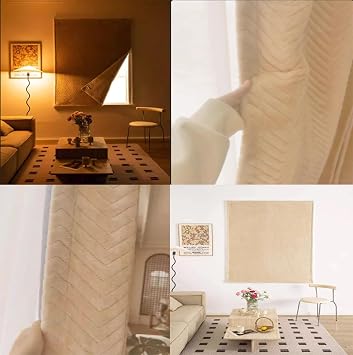 Thermal Insulated Window Cover, Window Insulation Film kit for Winter, Simple and Modern Window Soundproofing Film, Windproof Coldproof Isolate Cold Air(Beige,1.2x1.2 m)
