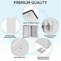 Vista 4 de TICONN Caja eléctrica al aire libre impermeable, caja de conexiones IP67 carcasa de plástico ABS con cubierta con bisagras con placa de montaje
