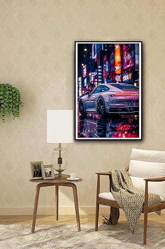 Miniatura 2 de zhufuyl Póster de neón retro para automóvil, con personalidad de superdeportivo, pintura decorativa, arte de pared, pósteres de lienzo, regalos, 12