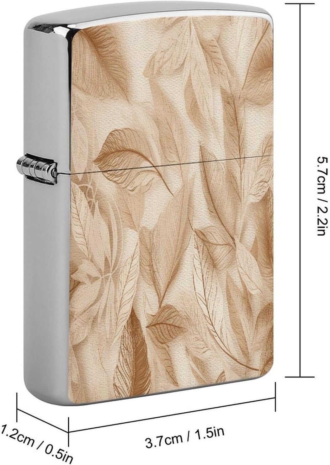 Beige Leaves on Fabric Lighter Case Cover Lighter Shell