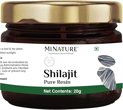 minature Resina Shilajit pura  Shilajit de origen natural  0.71 oz (0.71 fl oz)  Contiene cuchara  Más de 80 minerales, aminoácidos  Fuente natural