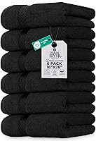 Vista 127 de DAN RIVER Paquete de 6 toallas de mano de alta calidad (16 x 28 pulgadas), 100% algodón, ultra suaves, ligeras, altamente absorbentes, para baño