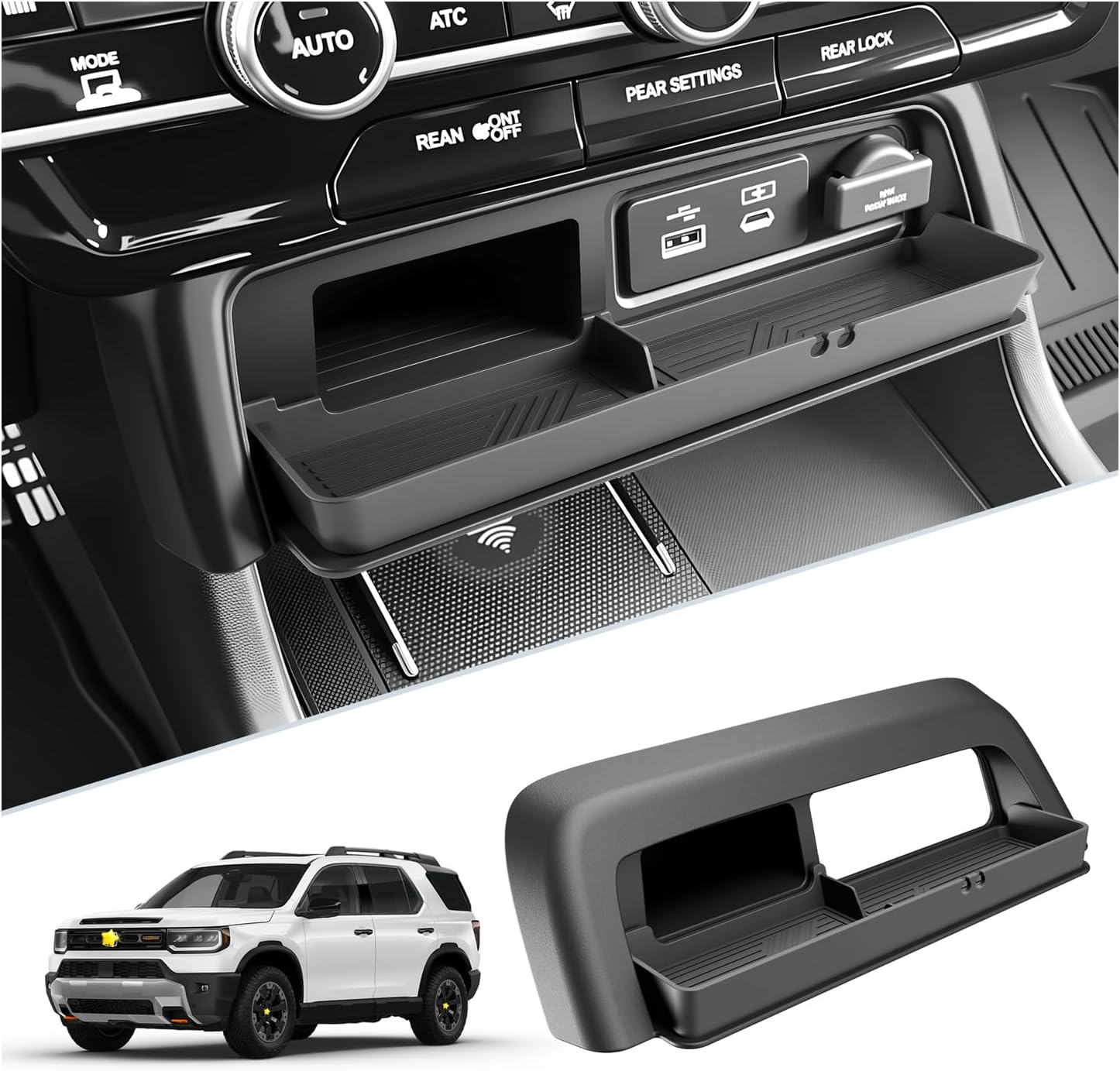 SKTU for 2026 Honda Passport Center Console Organizer 2026+ Passport Expansion Storage Box Honda Passport 2026 Accessories Durable ABS Expansion Console Tray