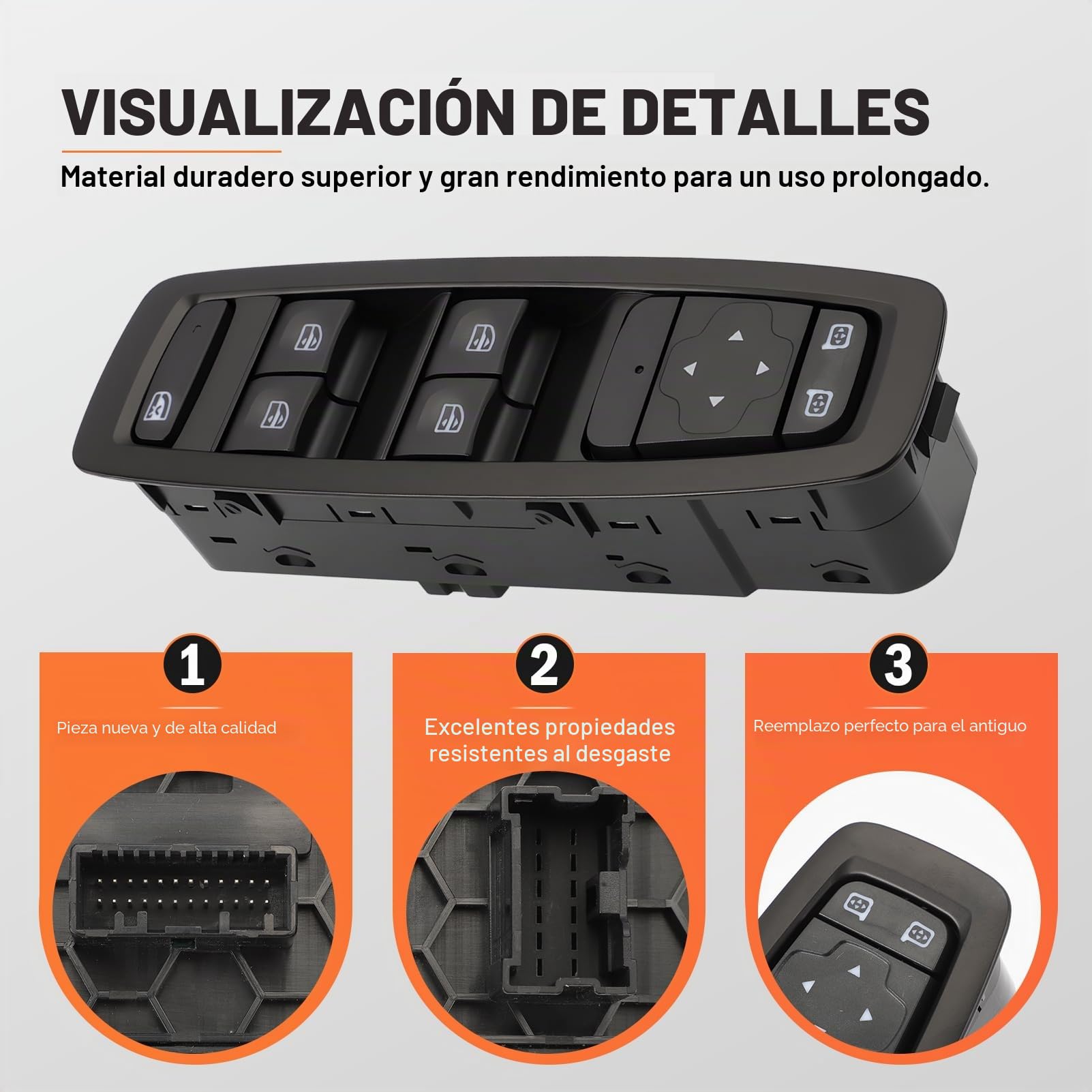 254015253R Botonera Elevalunas Para Mégane 4 Scénic 4 Kadjar | Talisman Interruptor Elevalunas Delantero Izquierdo