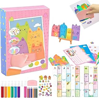 Rainbow Squeeze Art Kit, 2026 Upgrade Magic Rainbow Scratch Paper Art Set, Creative Squeegee Painting Kit DIY Postcards Scratch Art Party Favors Novelty Birthday Gifts