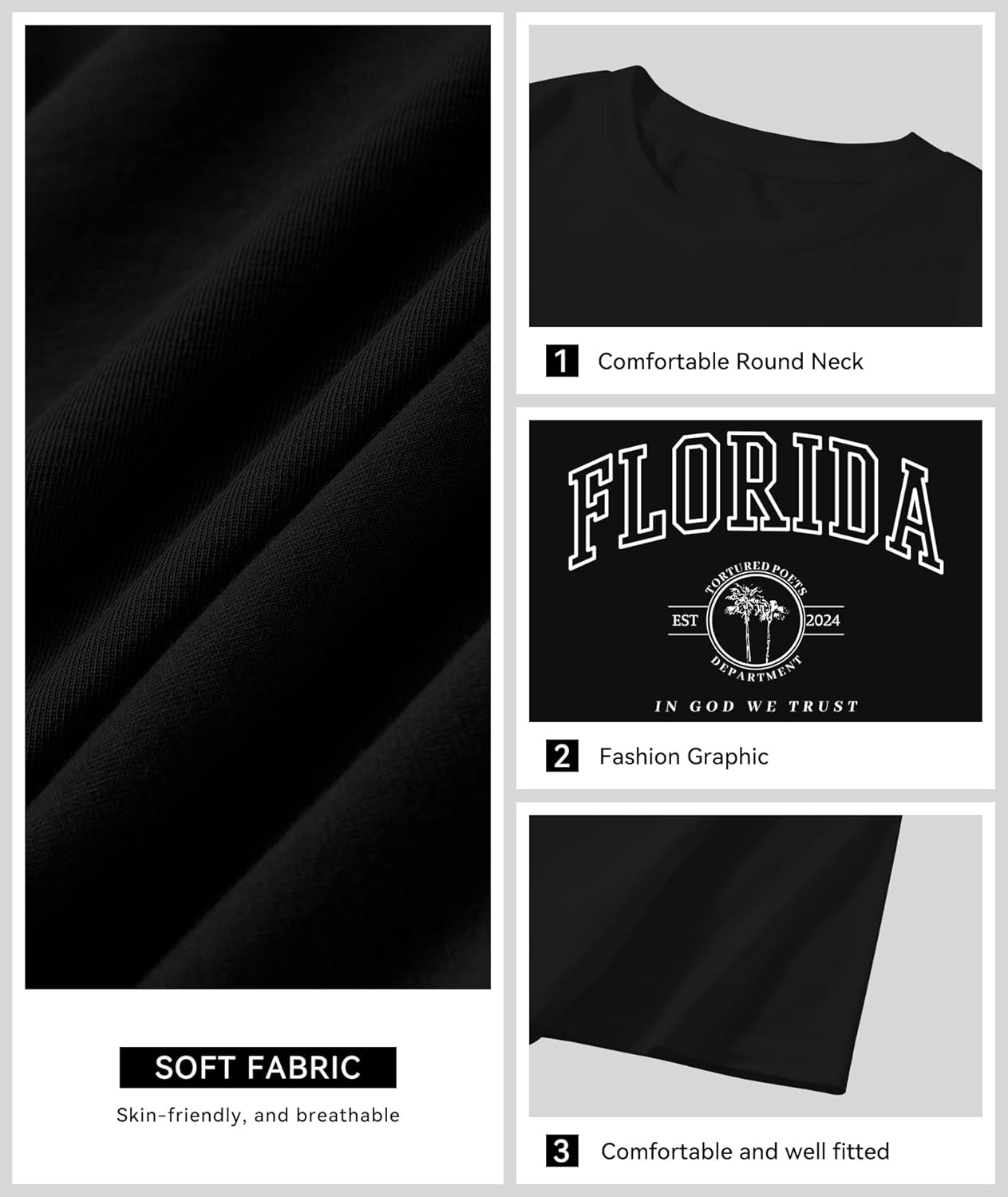 KESIHAN Mens Graphic T Shirts Mens Summer Shirts Round Neck Regular Short Sleeve Casual Vintage Tees - Image 6