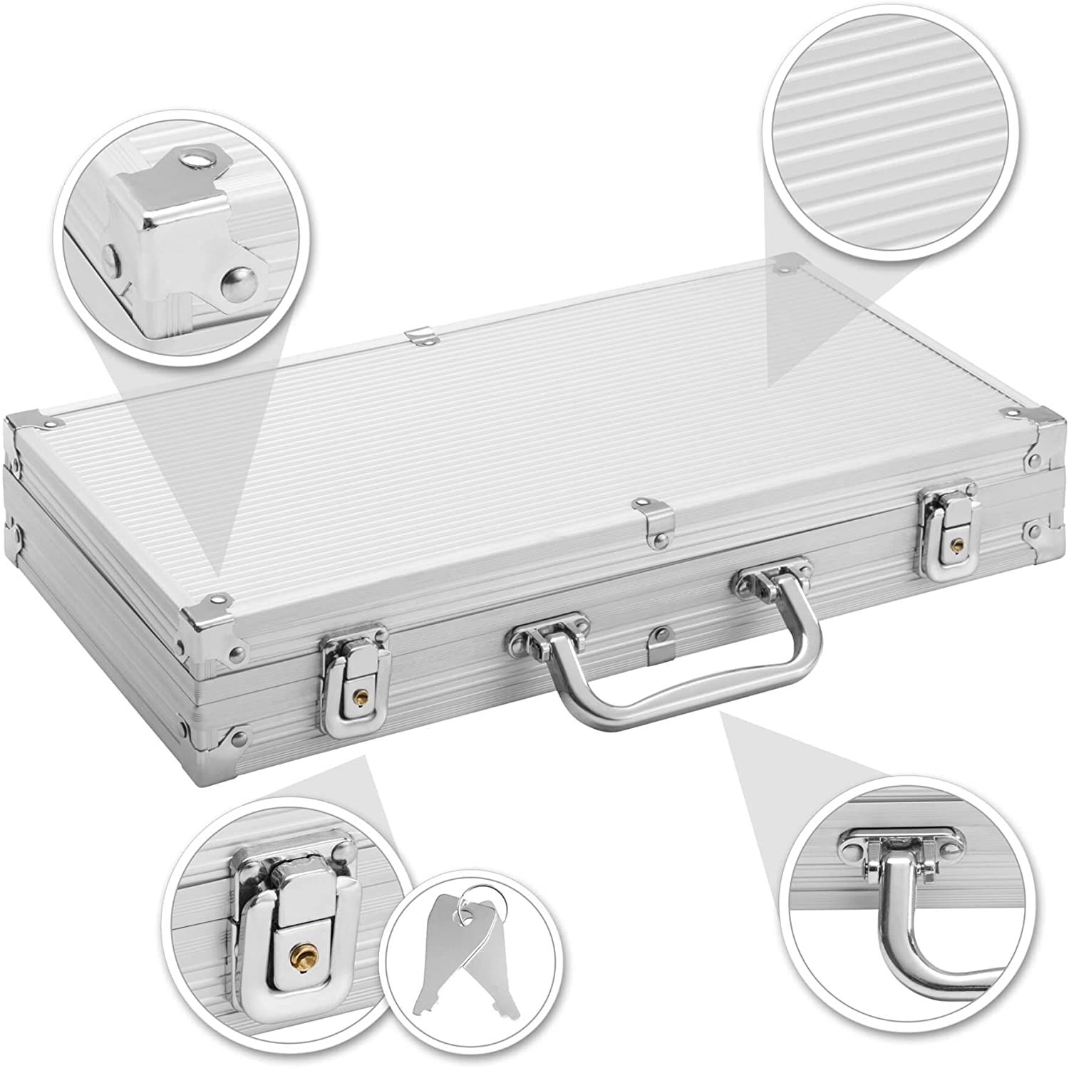 Kit de Poker 300 Pièces, Mallette de Poker Coffret de Poker Complet pour Texas Hold Em, avec Valise, Jetons de Poker et Cartes de Poker - pour Adulte Jeu de Soirée