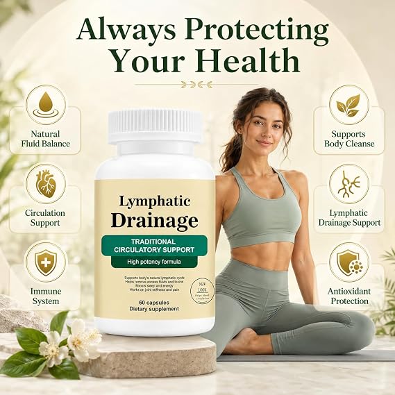 Lymphatic Drainage Capsules Drop, Lymphatic Drainage for Immune, Cleanse & Detox, Reduce Swelling, Formula with Liver Health with Dandelion,Elderberry,Cleavers Herb,Burdock,Non-GMO