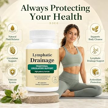 Lymphatic Drainage Capsules Drop, Lymphatic Drainage for Immune, Cleanse & Detox, Reduce Swelling, Formula with Liver Health with Dandelion,Elderberry,Cleavers Herb,Burdock,Non-GMO