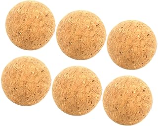 Juego de 6 bolas de corcho natural para futbolín de madera, control de bajo ruido para juegos de interior de 36 mm (bola de corcho de 50 mm)