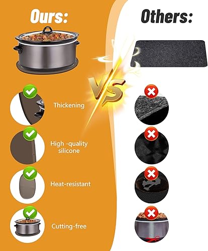 Miniatura 4 de 2 alfombrillas resistentes al calor para olla de cocción lenta, alfombrillas de silicona para olla de cocción lenta, protector de encimera, tapetes