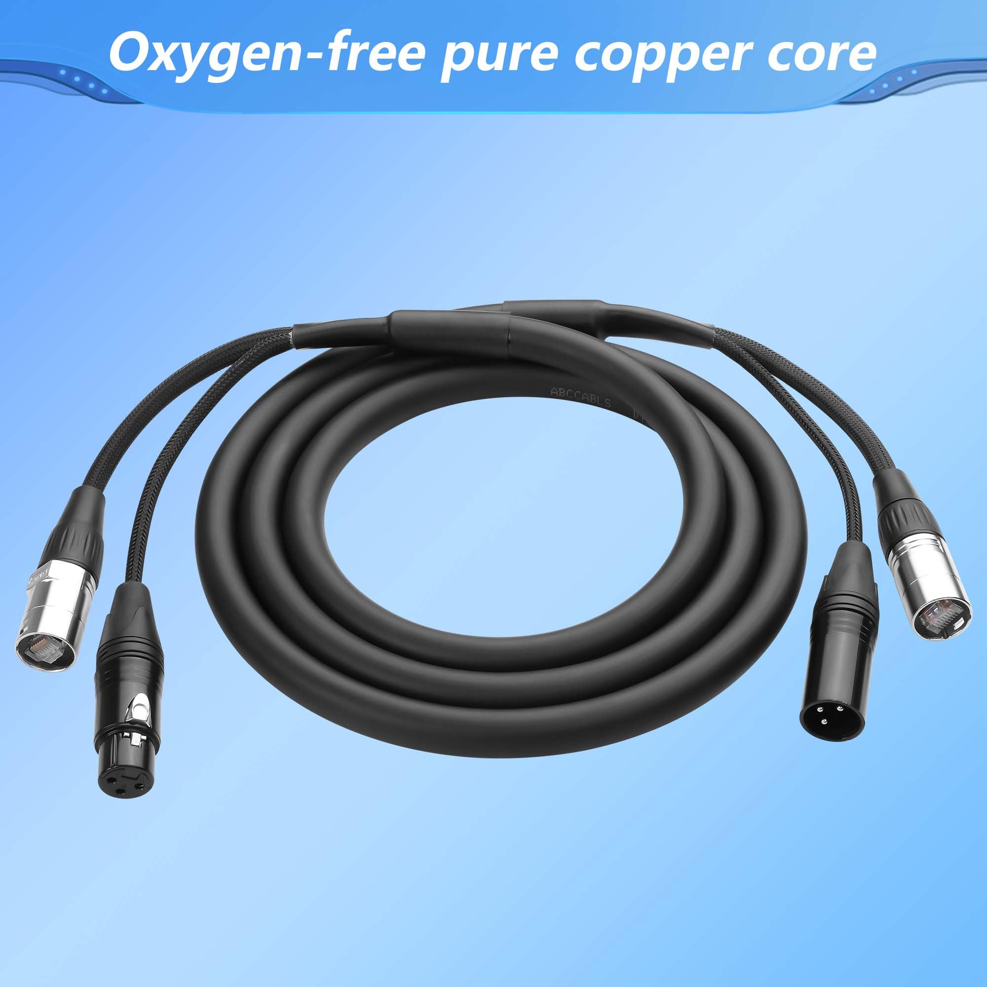 CERRXIAN 6.5FT RJ45/XLR Cable,CAT6 RJ45 Ethernet LAN Male to Male Cable + XLR 3-Pin Male to Female Network Audio Cable - Image 2