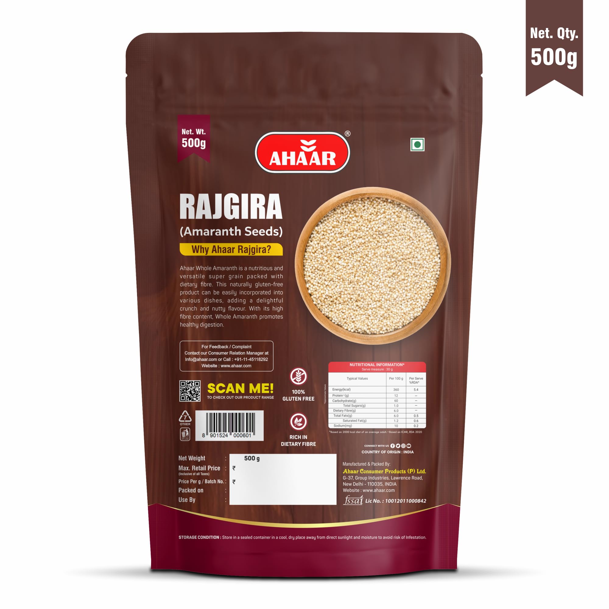 Ahaar Premium Rajgira Seeds | Amaranth Superfood 500g - Image 3 thumbnail