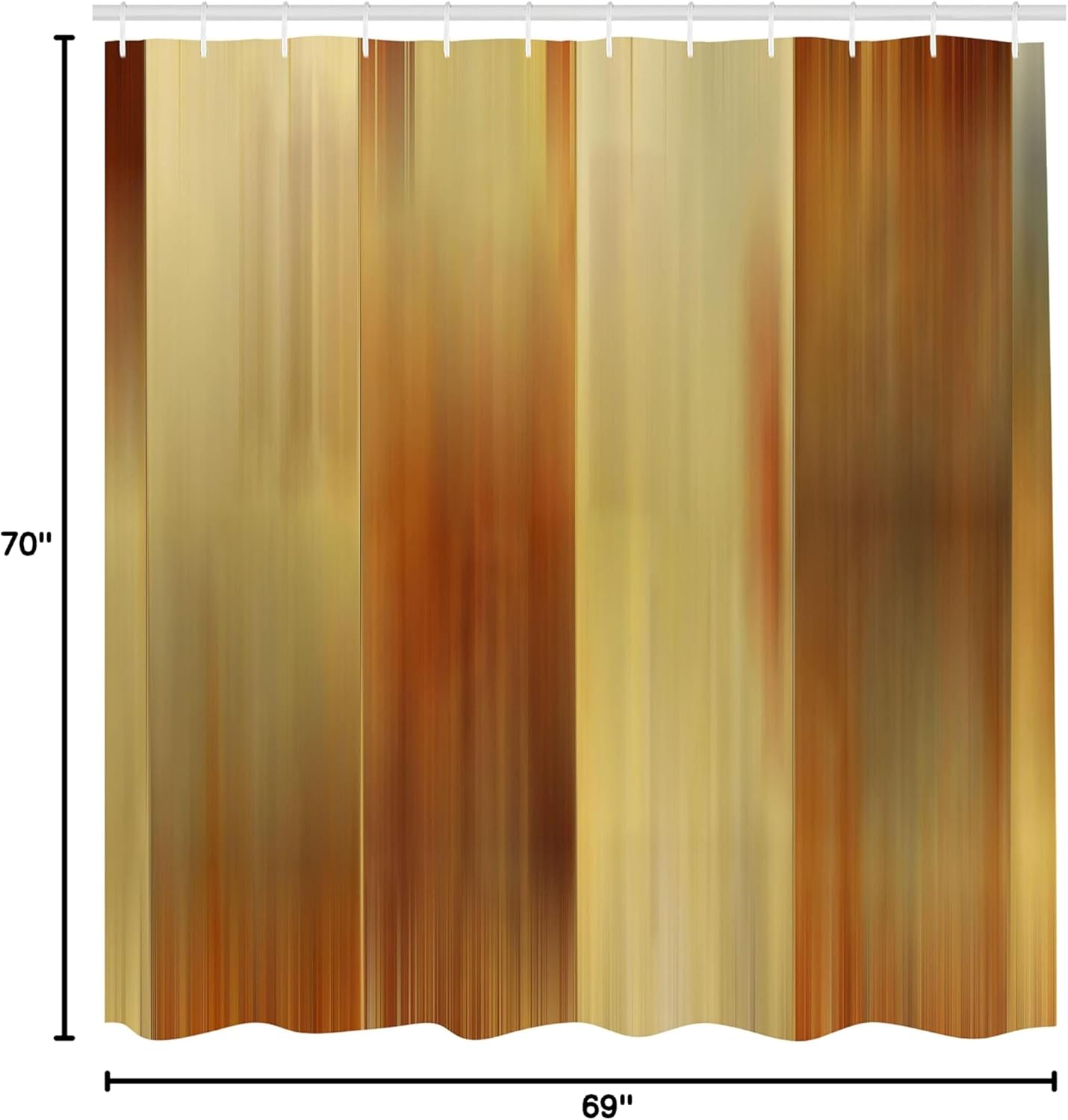 Ambesonne Earth Tones Shower Curtain, Abstract Modern Design with Ombre Inspired Smooth Color Transitions, Cloth Fabric Bathroom Decor Set with Hooks, 69" W x 70" L, Yellow Ginger