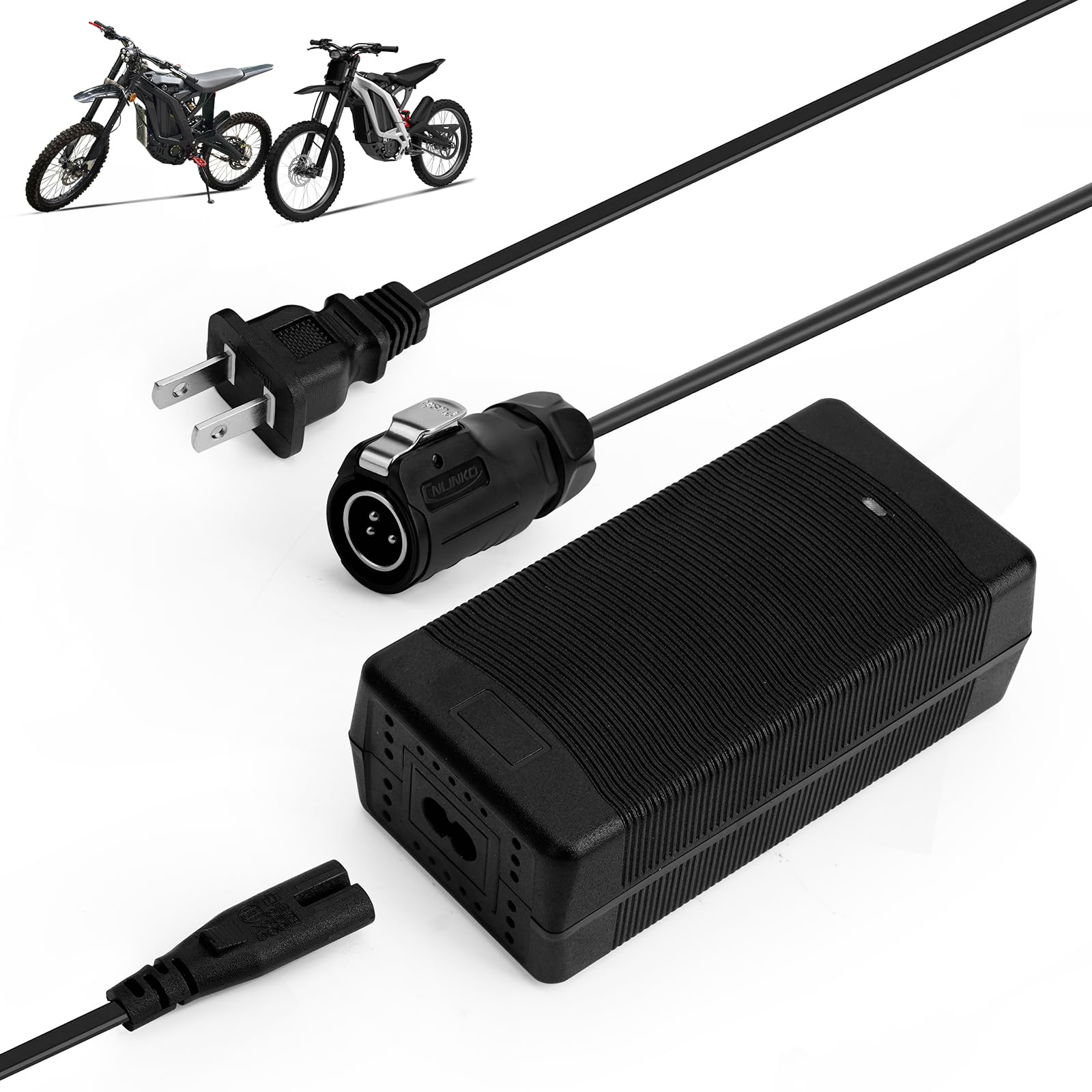 Amazon.com: URLWALL Battery Charger for Sur Ron Light Bee X/S Segway X260,  67.2V 2A 3 Prong Connector Power Supply, Fast and Safe Power Adapter for  Dirt Bike Sur Ron Segway : Automotive