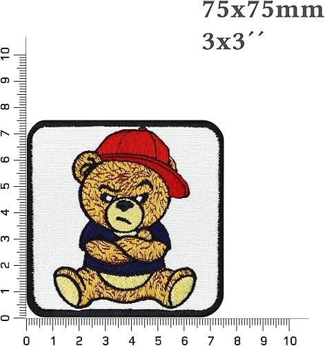 Miniatura 2 de Parche bordado de oso de peluche gruñón para coserplanchar - Emblema de juguete para niños, niñas, amantes de los osos de peluche, parches muy