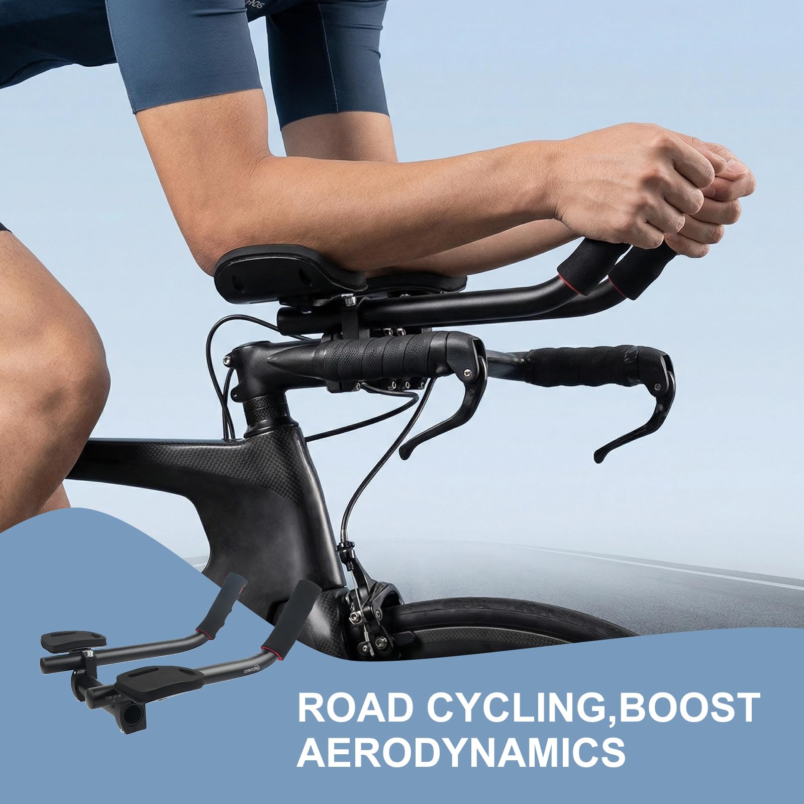Manubrio Per Bicicletta In Alluminio Con Supporto Per Braccio, Aerodinamico Antiscivolo, Supporto TT Per Triathlon, Regolabile Per Bici Da Strada E Mountain Bike