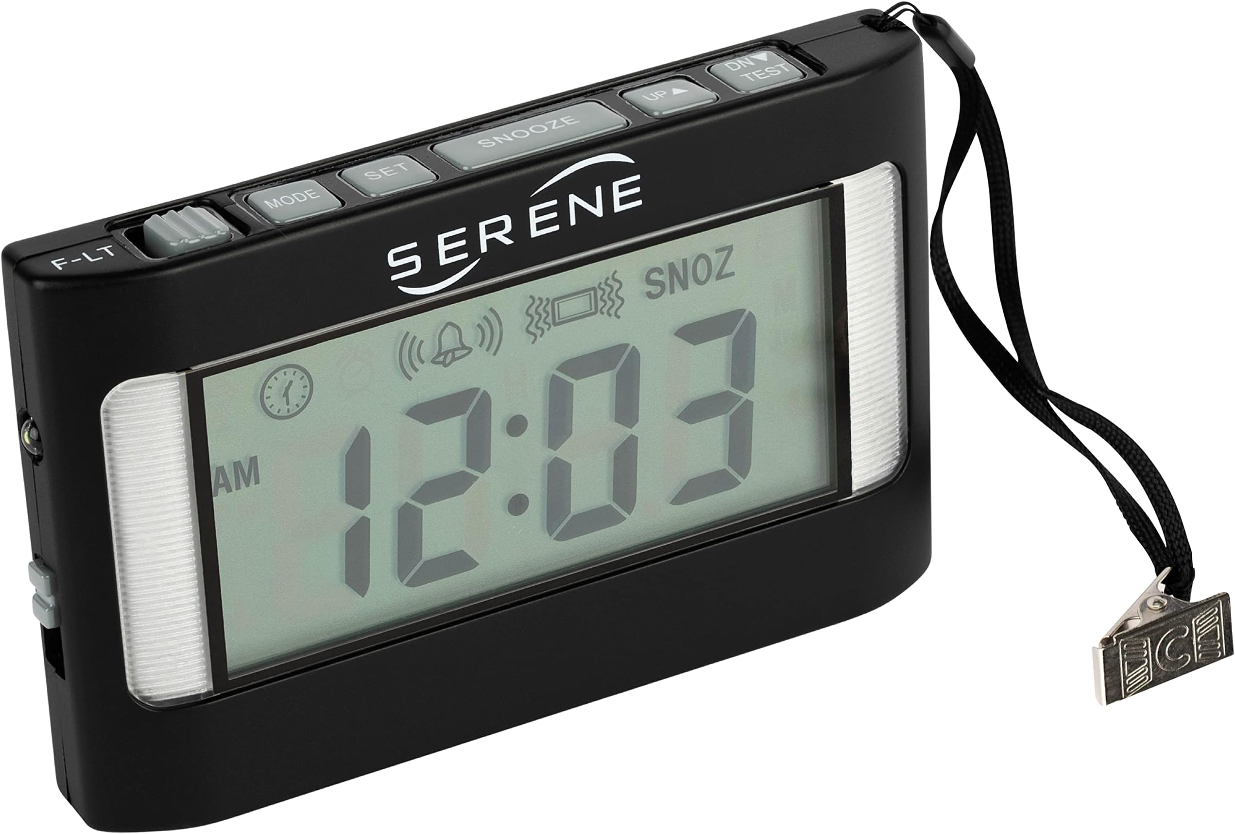Serene Innovations Vibrating Alarm Clock for Hearing Impaired โ Loud Alarm Clock for Heavy Sleepers Adults โ Multimode Sound, Vibration, & Flash Alarm Clocks for The Deaf โ Portable Small Clock
