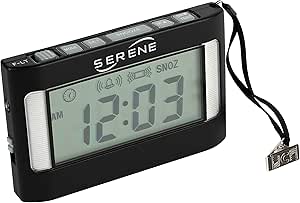 Serene Innovations Loud Alarm Clock for Heavy Sleepers & Deaf with Vibrating Bed Shaker, Flash Light, and Multi-Mode Alarm