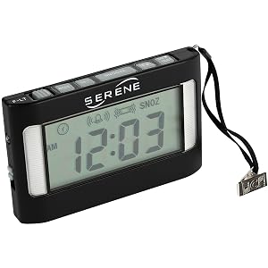Serene Innovations Loud Alarm Clock for Heavy Sleepers Adults Deaf Vibrating Alarm Clock with Bed Shaker Shock Portable