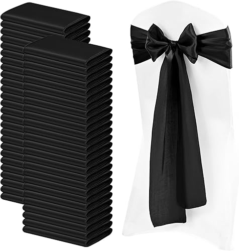 Vista 110 de 72 fundas universales para sillas de satén rojo, con lazos para silla, reutilizables, suministros para Navidad, bodas, recepciones, eventos