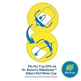 Dr. Brown\'s Baby\'s First Straw Cup Straw Replacement Kit with One Straw and One Cleaning Brush, BPA Free