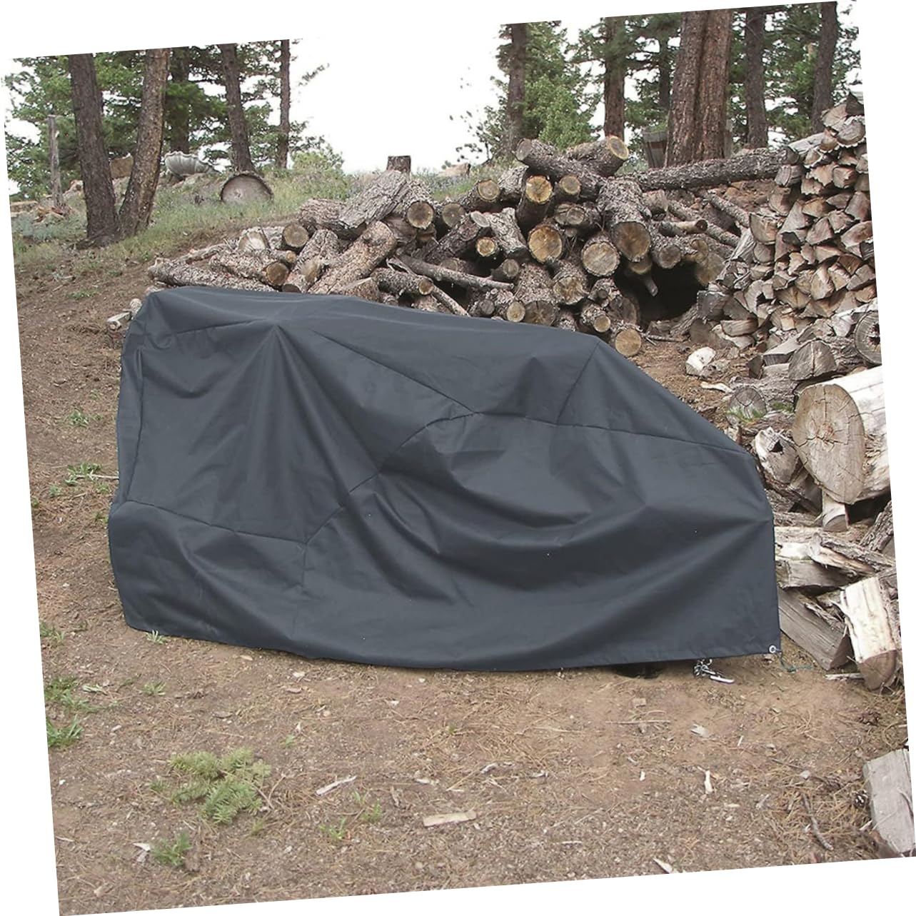 Regenschutz für Holzspalter aus Oxford Gewebe, Schwarz | Outdoor Schutzhülle mit Belüftungsdesign und Verstellbarer Passform, Zubehör für Gartenlagerung