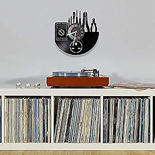 Miniatura 4 de Reloj de pared Herramientas mecánicas Registro de vinilo real Reloj de pared Herramientas de reparación de maquinaria electrónica Reloj de pared de