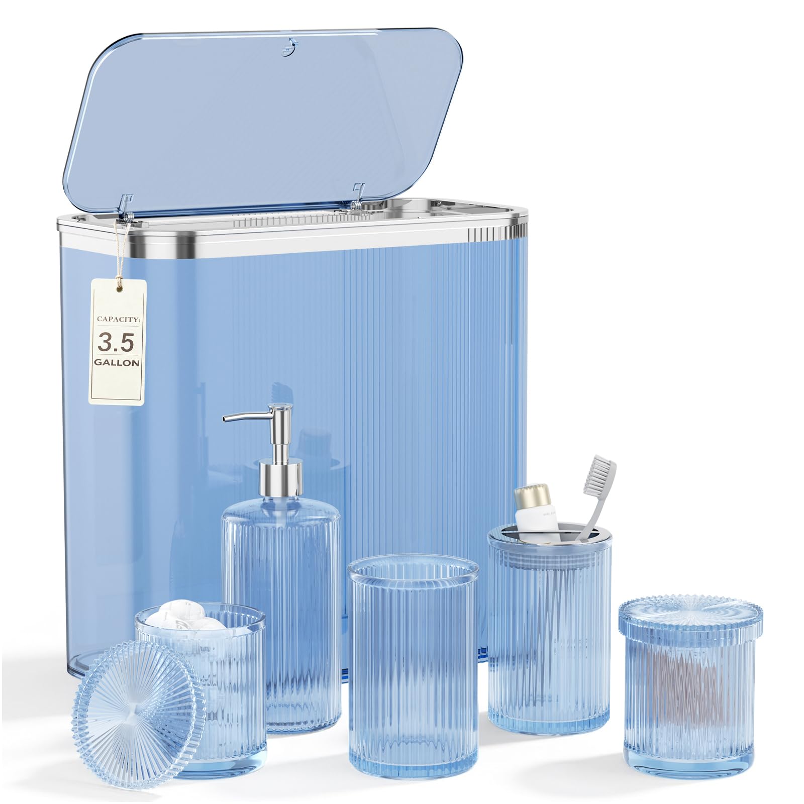 Photo 1 of BSSN Blue Bathroom Accessories Set