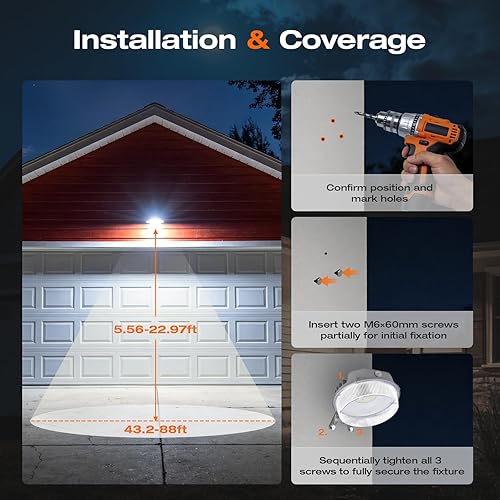 Miniatura 6 de Sylvania - Luz LED de granero, iluminación exterior del atardecer al amanecer con fotocélula, luces de seguridad, 4200 LMS, 40W, 50,000 horas, 80