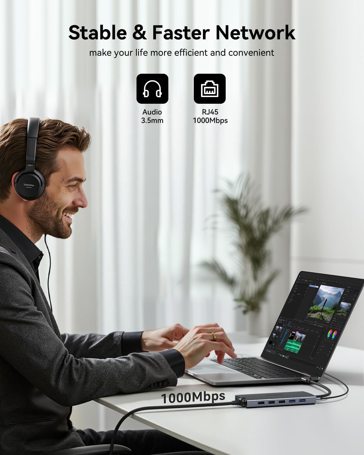 ZMUIPNG USB C Docking Station Dual Monitor 15 in 1 Laptop Docking Station Triple Display USB C Hub Multiple Adapter Dongle with 4K HDMI+VGA+USB Port+Button+PD+Ethernet for Dell HP Thinkpad Surface