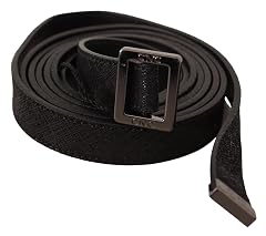 Costume National Black Leather Metal Buckle Waist Womens Belt