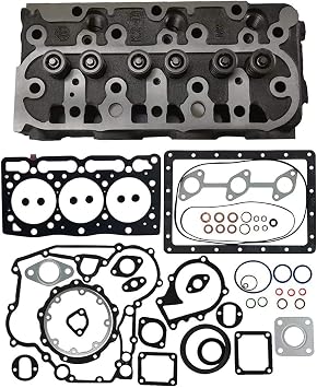 Complete Cylinder Head + Full Gasket Kit for Kubota D1005 Engine B7510DT B2320DT B2320DWO B2320HSD BX2660 F2560E ZD25F ZD326