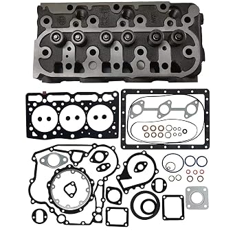 Complete Cylinder Head + Full Gasket Kit Compatible for Kubota D1005 Engine B7510DT B2320DT B2320DWO B2320HSD BX2660 F2560E ZD25F ZD326
