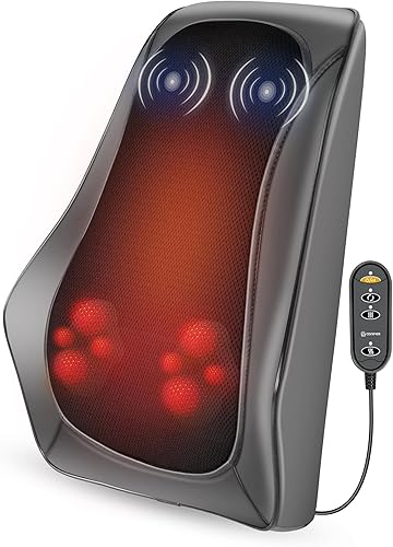 Miniatura 1 de COMFIER Masajeador Shiatsu para cuello, hombros y espalda, calor y amasamiento 3D para aliviar el dolor, almohada de masaje regalo para hombres y