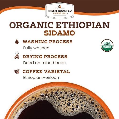 Vista 20 de Fresh Roasted Coffee, Ethiopian Yirgacheffe Kochere, 2 libras (32 onzas), tostado medio, Kosher, molido