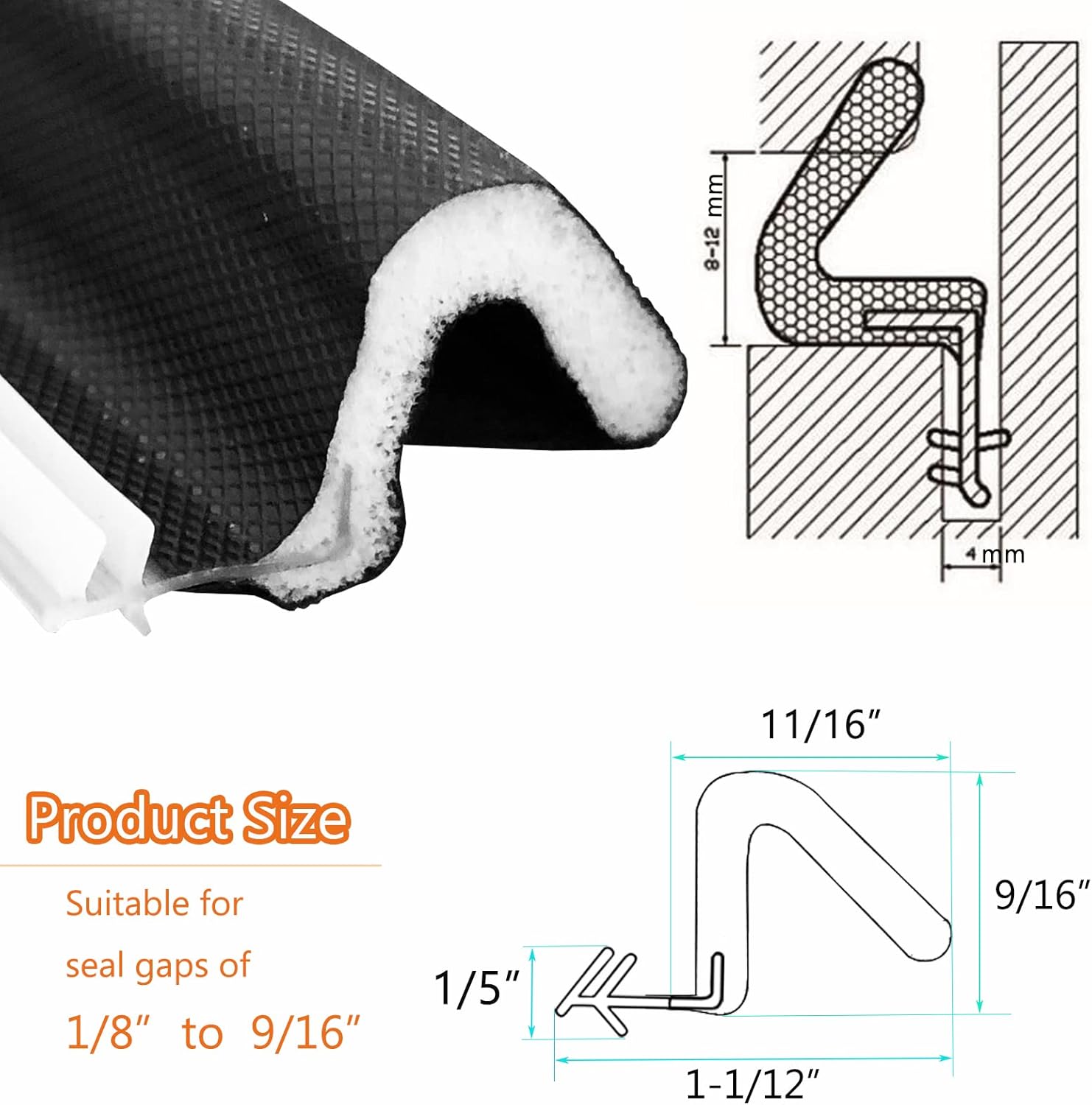 Buy Weather Stripping Door Seal Strip, 26FT Foam Kerf Exterior Front Door Window Weather