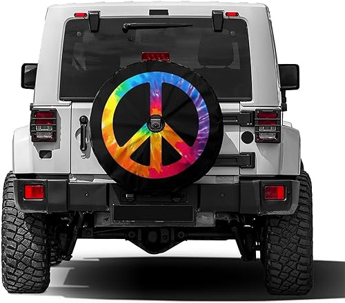 Foruidea Chic Tie Dye - Funda de repuesto para neumático de repuesto con agujero de cámara de respaldo, cubierta de neumático para remolque, RV, SUV