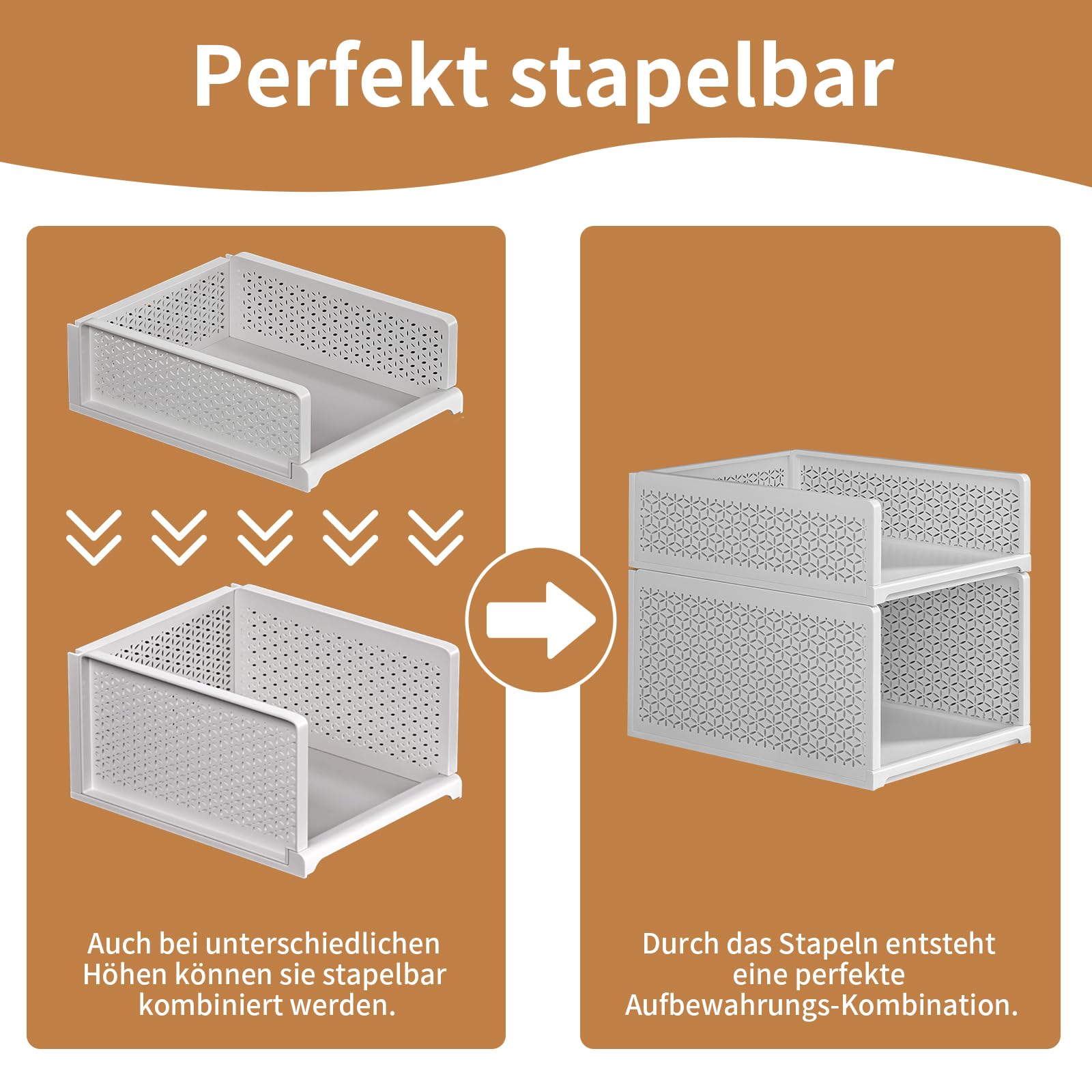 Uncle Yang PP-Material Kleiderschrank Organizer Aufbewahrungsbox – Faltbare Schrank Ordnungssysteme für Schlafzimmer Bad Küche Büro