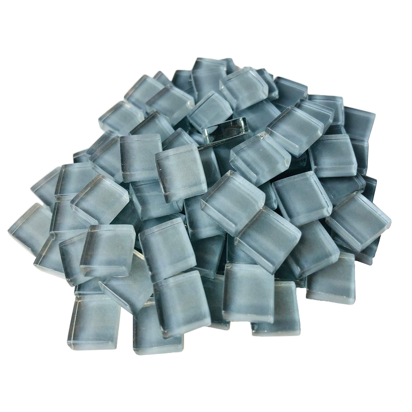 100 Pieces Mosaic Tile Squares Silver Gray Crystal Mosaic Tiles for Crafts Bulk DIY Picture Frames Handmade Jewelry Coasters Art Material Decoration,1x1cm