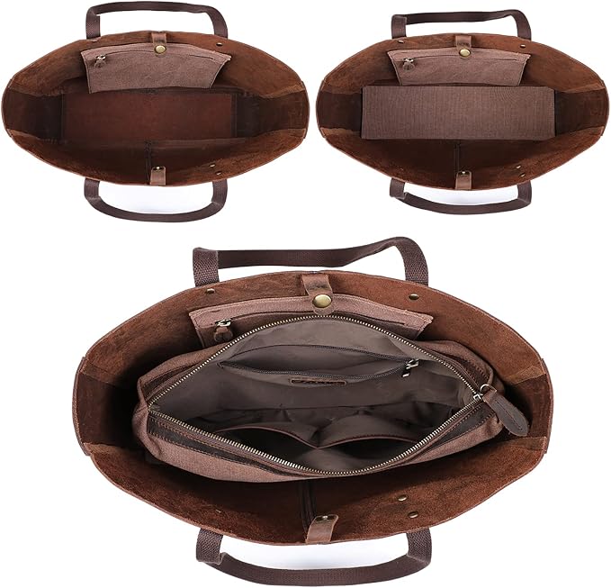 Bolso tipo Tote de cuero genuino para mujer S-ZONE miniatura 4