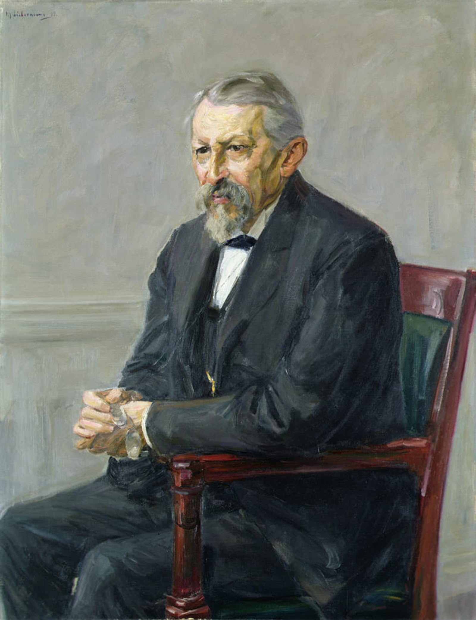 ARTXLXXBN Famous Painting Canvas Artwork Graffiti Print The Natural Scientist Hermann Strebel by Max Liebermann Portrait Canvas Image for Home Decor 60x90cm