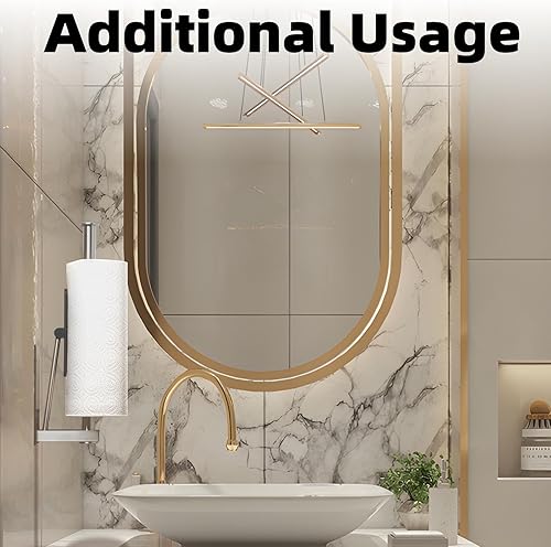 Miniatura 5 de Toallero de papel de cocina – Toallero adhesivo con una sola mano para colgar papel – First Apartment Essentials montaje en pared autoadhesivo de