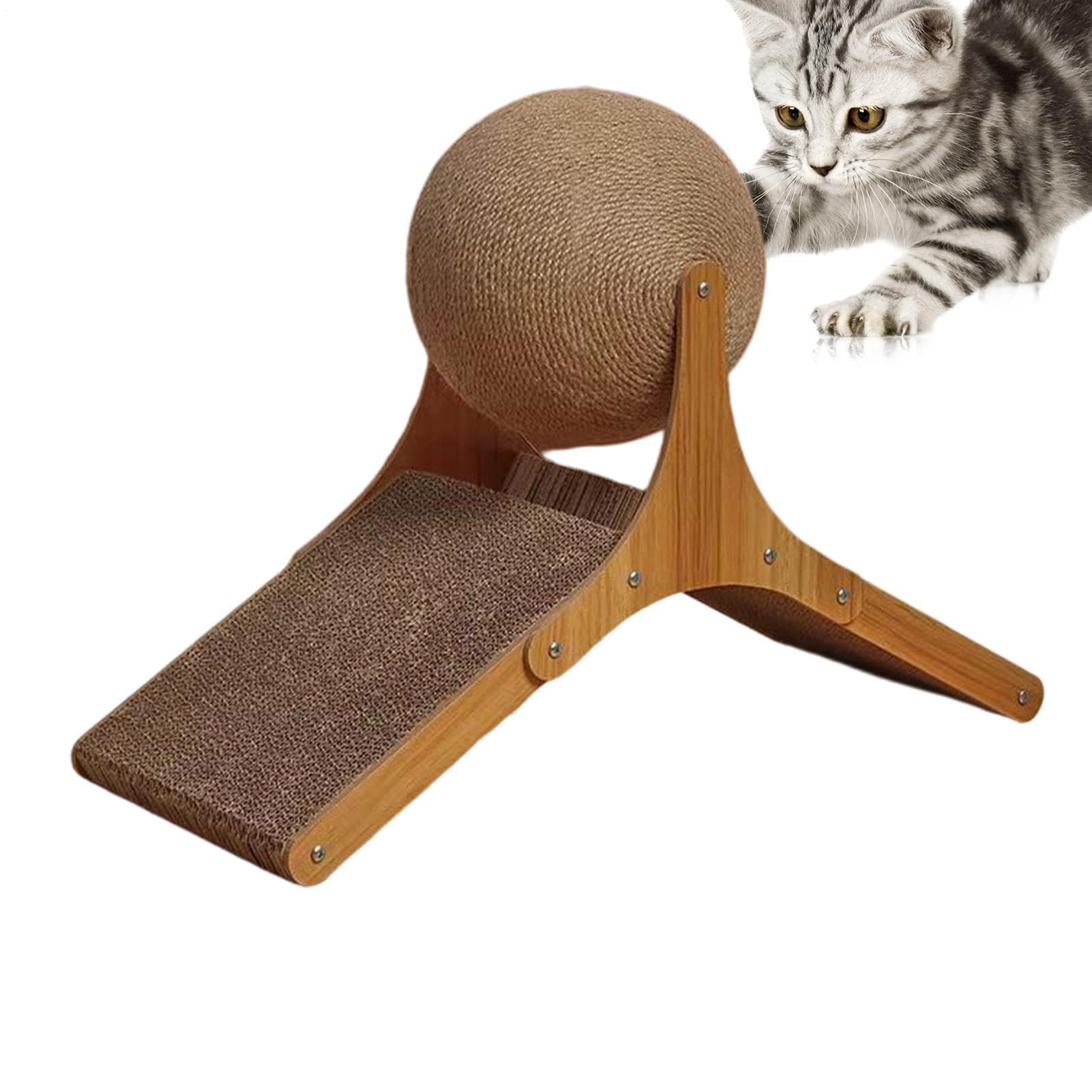 Panel rascador de pie para gatos Rasffoir con bola giratoria que protege sus muebles