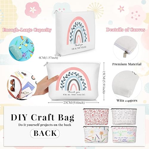 Miniatura 2 de 40 unidades de regalos de agradecimiento a granel de lona arco iris, bolsas de cosméticos de lona arco iris, llaveros inspiradores, bolsa de