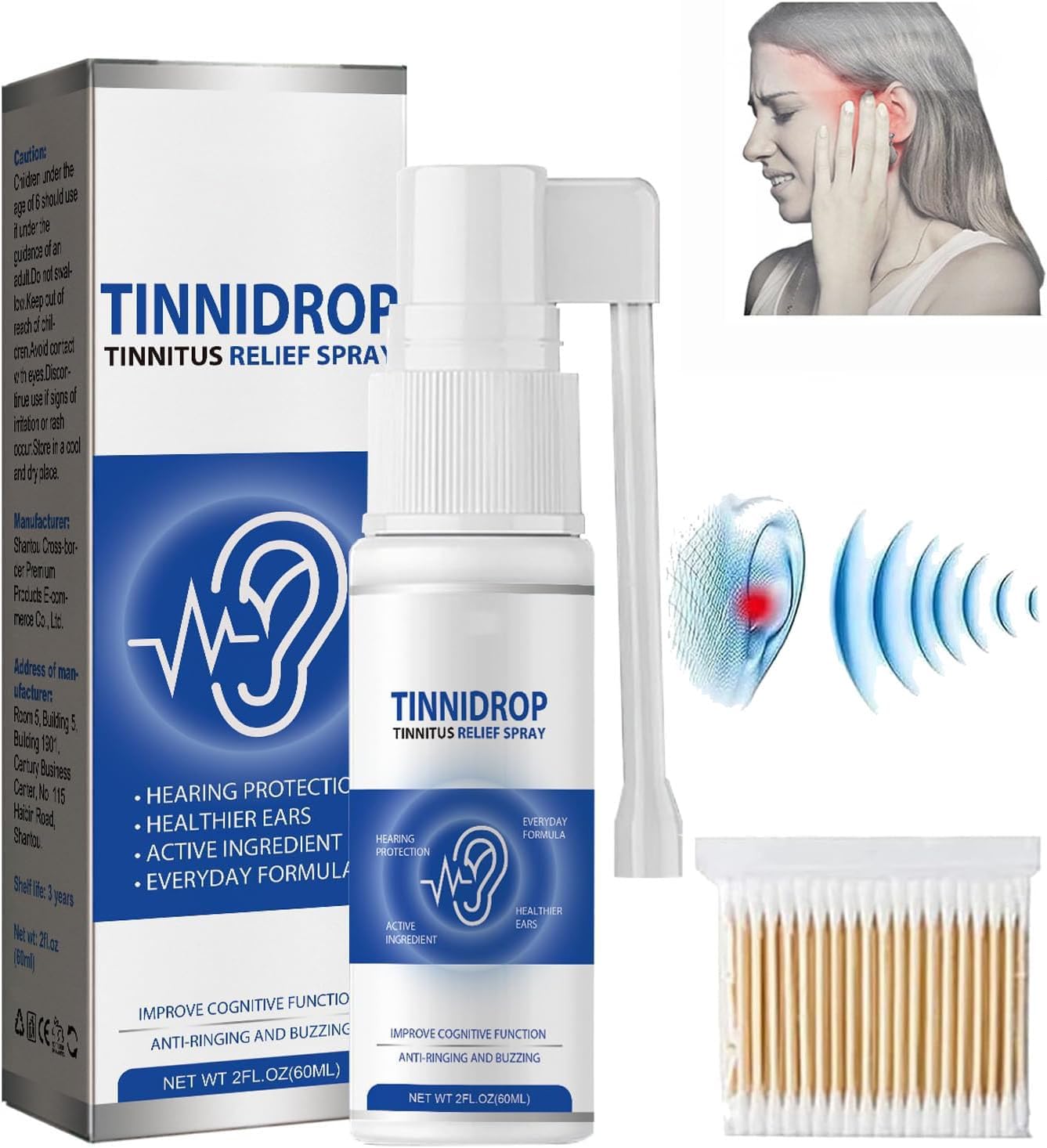 Tinnidrop Tinnitus Relief Spray, Tinnitus Relief for Ringing Ears, Tinnidrop