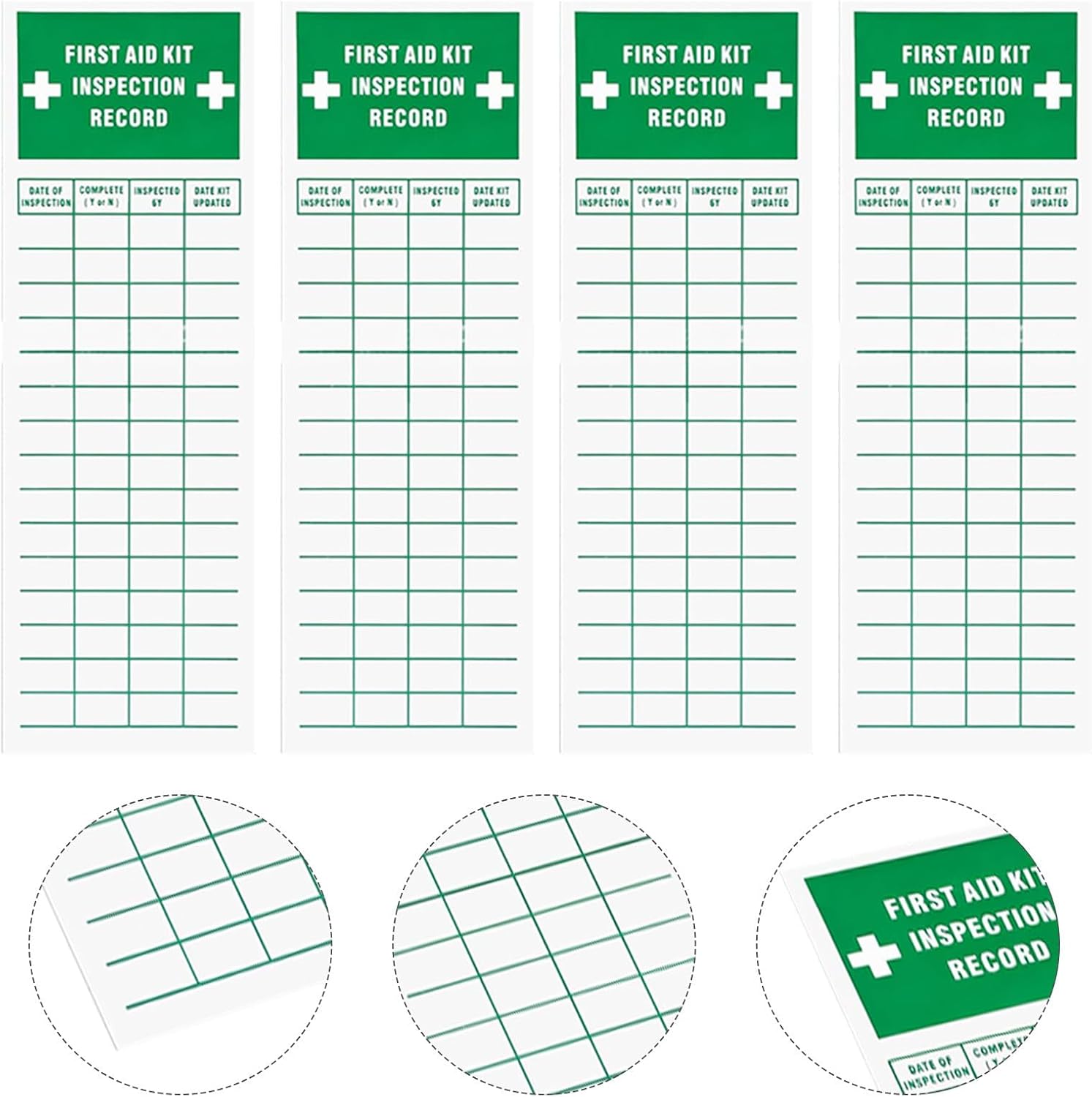10pcs First Aid Kit Inspection Record Stickers